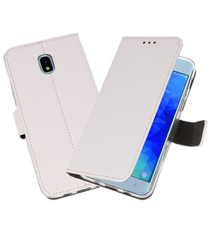 Wit Wallet Cases Hoesje voor Samsung Galaxy J3 2018