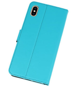 Blauw Wallet Cases Hoesje voor iPhone XS Max 