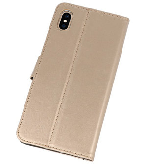 Goud Wallet Cases Hoesje voor iPhone XS Max 