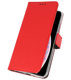 Rood Wallet Cases Hoesje voor iPhone XS Max 