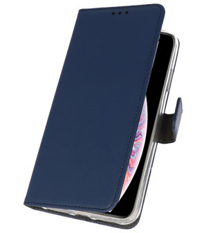 Navy Wallet Cases Hoesje voor iPhone XS Max 