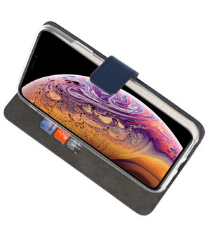 Navy Wallet Cases Hoesje voor iPhone XS Max 