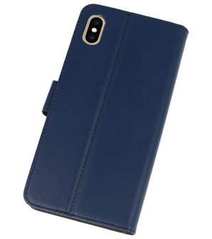 Navy Wallet Cases Hoesje voor iPhone XS Max 