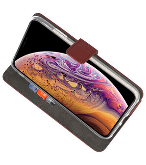 Bruin Wallet Cases Hoesje voor iPhone XS Max 