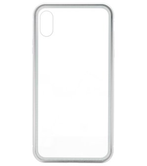 Magnetic Back Cover voor iPhone XS Max Zilver - Transparant