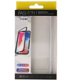 Magnetic Back Cover voor iPhone XS Max Zilver - Transparant