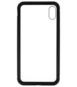 Magnetic Back Cover voor iPhone XS Max Zwart - Transparant