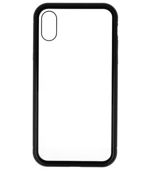 Magnetic Back Cover voor iPhone XS Zwart - Transparant