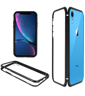 Magnetic Back Cover voor iPhone XR Zwart - Transparant