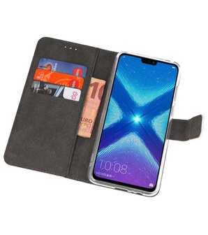 Wallet Cases Hoesje voor Huawei Honor 8X Wit