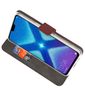 Wallet Cases Hoesje voor Huawei Honor 8X Bruin