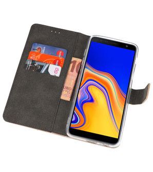 Wallet Cases Hoesje voor Galaxy J4 Plus Goud