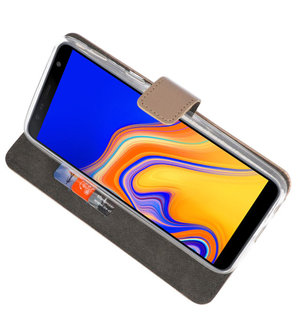 Wallet Cases Hoesje voor Galaxy J4 Plus Goud