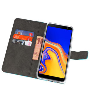 Wallet Cases Hoesje voor Galaxy J4 Plus Blauw