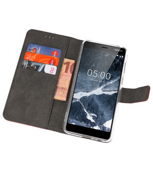 Wallet Cases Hoesje voor Nokia 5.1 Bruin