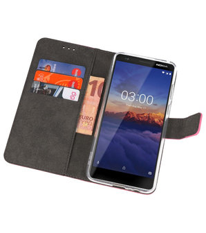 Wallet Cases Hoesje voor Nokia 3.1 Roze