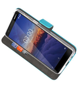 Wallet Cases Hoesje voor Nokia 3.1 Blauw