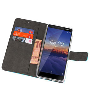 Wallet Cases Hoesje voor Nokia 3.1 Blauw