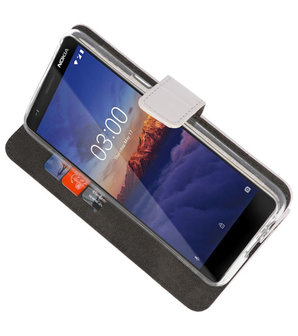 Wallet Cases Hoesje voor Nokia 3.1 Wit