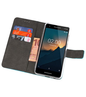 Wallet Cases Hoesje voor Nokia 2.1 Blauw