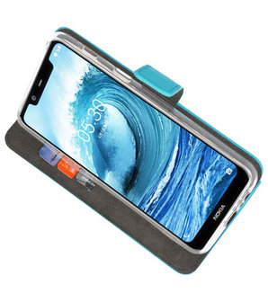 Wallet Cases Hoesje voor Nokia X5 5.1 Plus Blauw