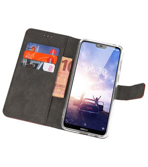 Wallet Cases Hoesje voor Nokia X6 6.1 Plus Bruin