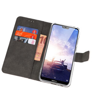 Wallet Cases Hoesje voor Nokia X6 6.1 Plus Wit