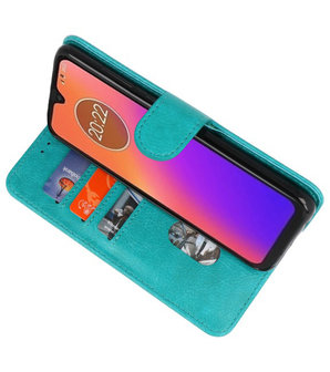 Bookstyle Wallet Cases Hoesje voor Moto G7 Groen