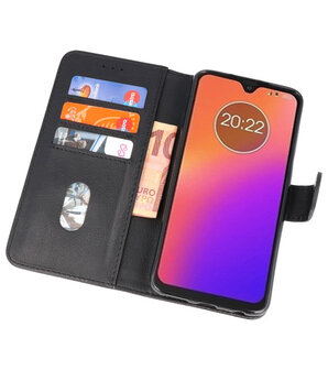 Bookstyle Wallet Cases Hoesje voor Moto G7 Zwart