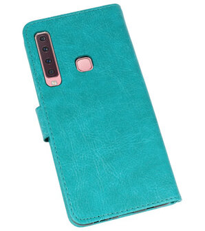 Bookstyle Wallet Cases Hoesje voor Samsung Galaxy A9 2018 Groen