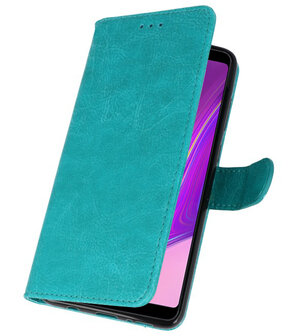 Bookstyle Wallet Cases Hoesje voor Samsung Galaxy A9 2018 Groen