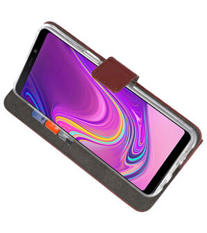 Wallet Cases Hoesje voor Samsung Galaxy A9 2018 Bruin