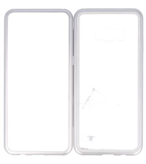Zilver Transparant Magnetisch Back Cover Hoesje voor Samsung Galaxy S8