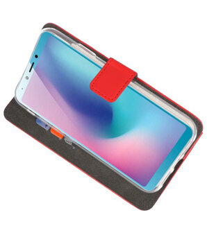 Wallet Cases Hoesje voor Samsung Galaxy A6s Rood