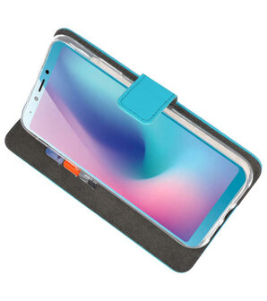 Wallet Cases Hoesje voor Samsung Galaxy A6s Blauw