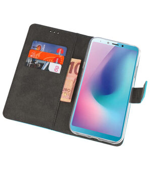 Wallet Cases Hoesje voor Samsung Galaxy A6s Blauw