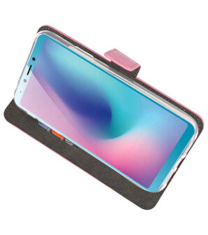 Wallet Cases Hoesje voor Samsung Galaxy A6s Roze