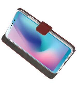 Wallet Cases Hoesje voor Samsung Galaxy A6s Bruin