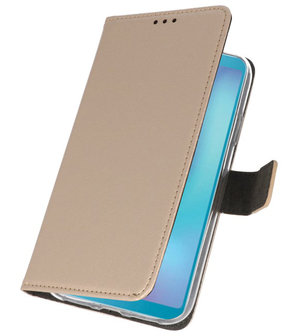 Wallet Cases Hoesje voor Samsung Galaxy A6s Goud