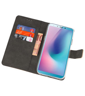 Wallet Cases Hoesje voor Samsung Galaxy A6s Goud