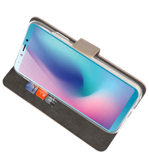 Wallet Cases Hoesje voor Samsung Galaxy A6s Goud