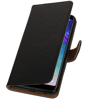 Hoesje voor Samsung Galaxy A6 Plus 2018 Pull-Up Booktype Zwart