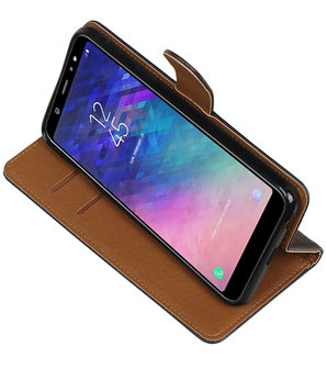 Hoesje voor Samsung Galaxy A6 Plus 2018 Pull-Up Booktype Zwart