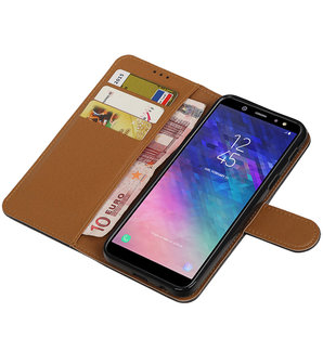 Hoesje voor Samsung Galaxy A6 2018 Pull-Up Booktype Zwart