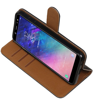 Hoesje voor Samsung Galaxy A6 2018 Pull-Up Booktype Zwart