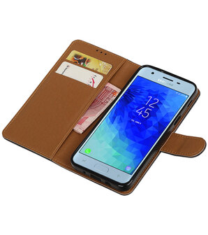 Hoesje voor Samsung Galaxy J3 (2018) Pull-Up Booktype Zwart