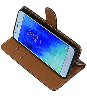 Hoesje voor Samsung Galaxy J3 (2018) Pull-Up Booktype Zwart