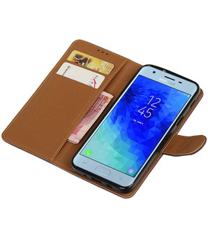 Hoesje voor Samsung Galaxy J3 (2018) Pull-Up Booktype Mocca