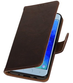 Hoesje voor Samsung Galaxy J3 (2018) Pull-Up Booktype Mocca