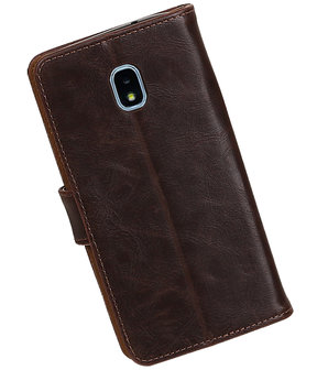 Hoesje voor Samsung Galaxy J3 (2018) Pull-Up Booktype Mocca